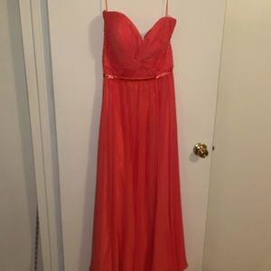 Strapless  party salmon dress